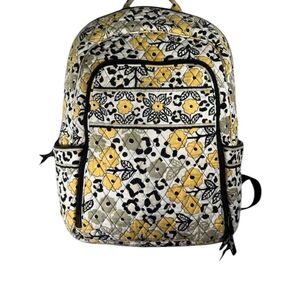 Vera Bradley Yellow Floral Quilted Backpack Pack